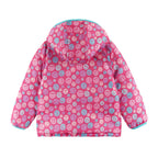 Kids Printed Reversible Puffer Jacket | Pink Smiley