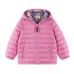 Kids Printed Reversible Puffer Jacket | Pink Hearts