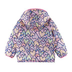 Kids Printed Reversible Puffer Jacket | Pink Hearts