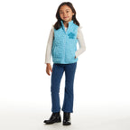 Kids Quilted Vest | Aqua Floral