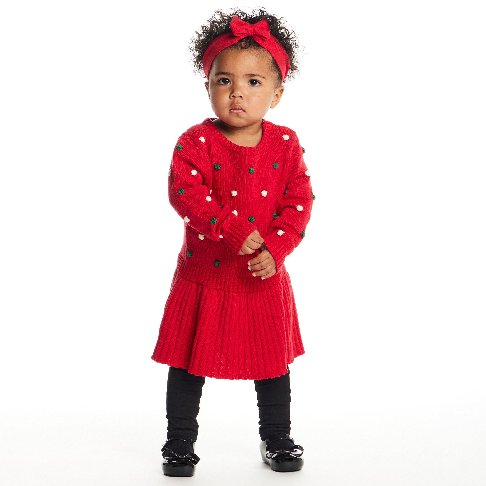 Infant Dress & Headband Set | Festive Dot