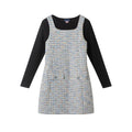 Tween (7-16) Tweed Dress & Rib Tee Set | Textured Twirl