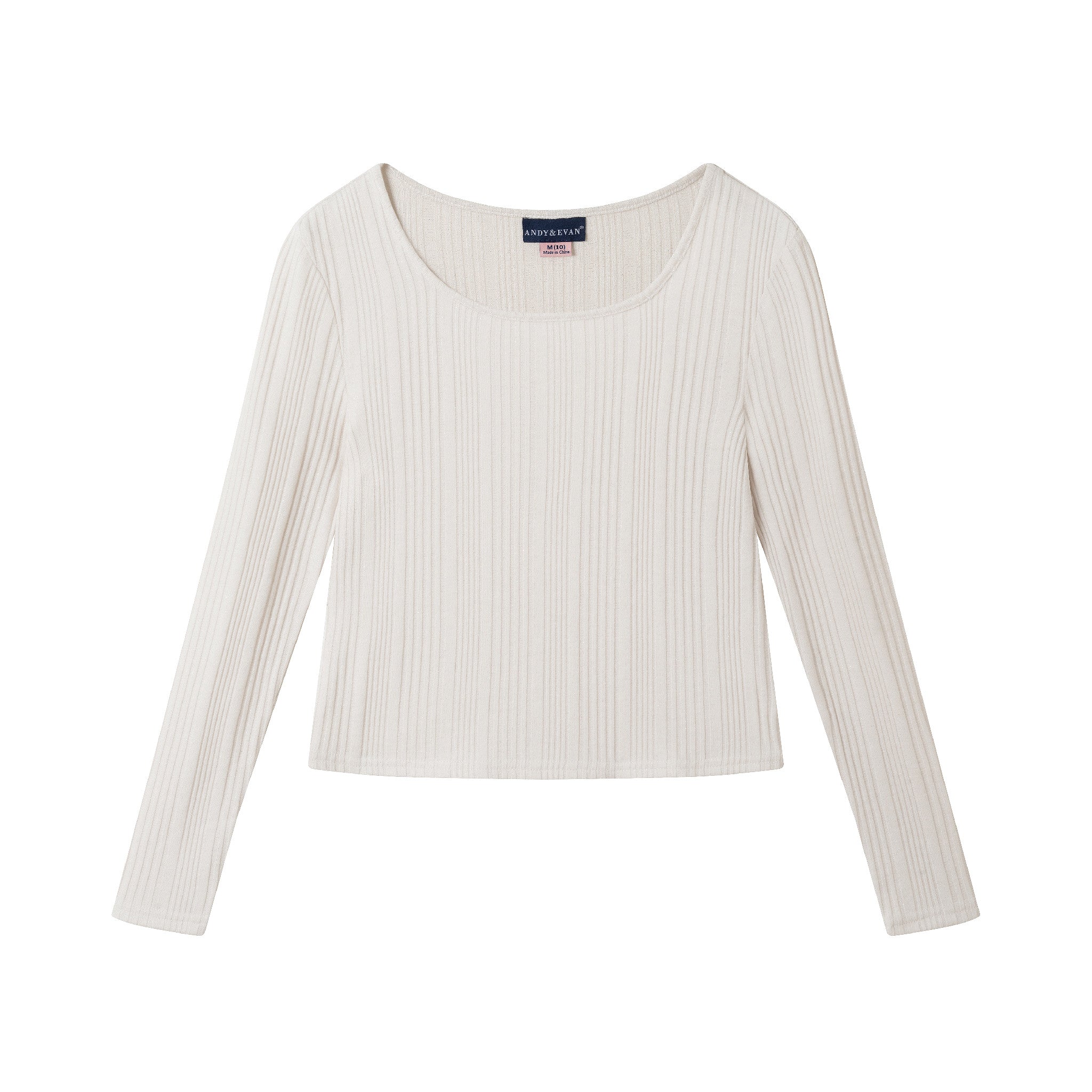 Tween (7-16) Ribbed Top & Houndstooth Skirt Set | Ivory & Pink