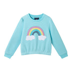 Kids Sweatshirt & Dress Set | Teal Rainbow