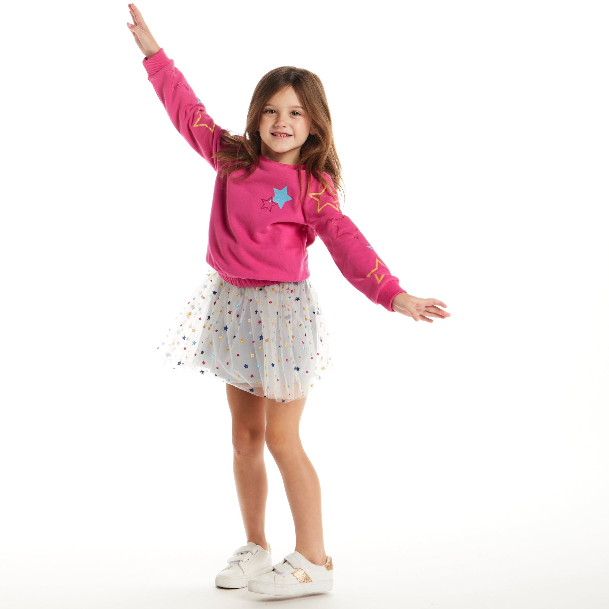 Kids Sweatshirt & Dress Set | Pink Star