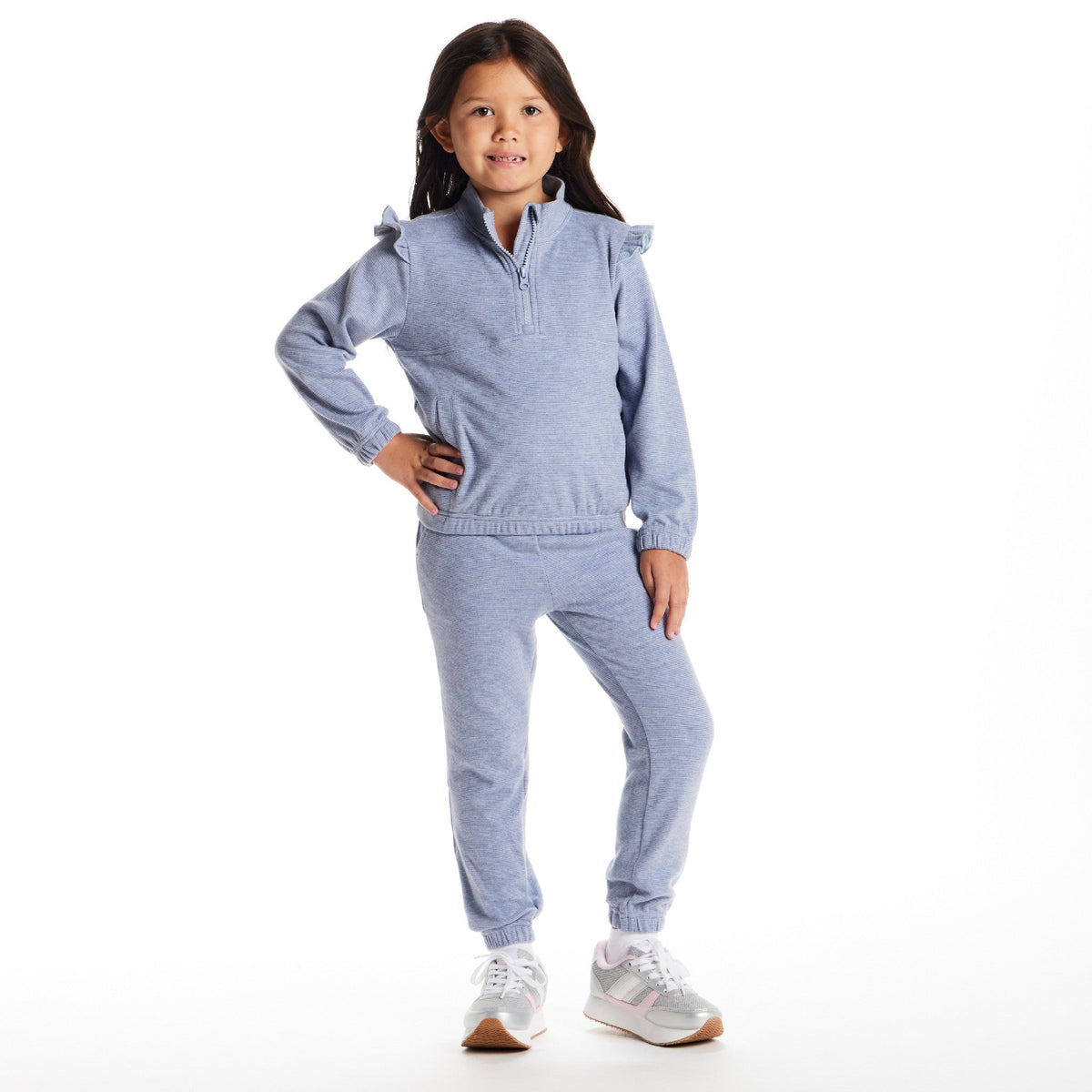 Kids Quarter Zip Sweatshirt Set | Navy