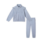 Kids Quarter Zip Sweatshirt Set | Navy
