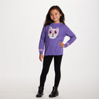 Kids Sweater & Legging Set | Purple Kitty Sunglasses