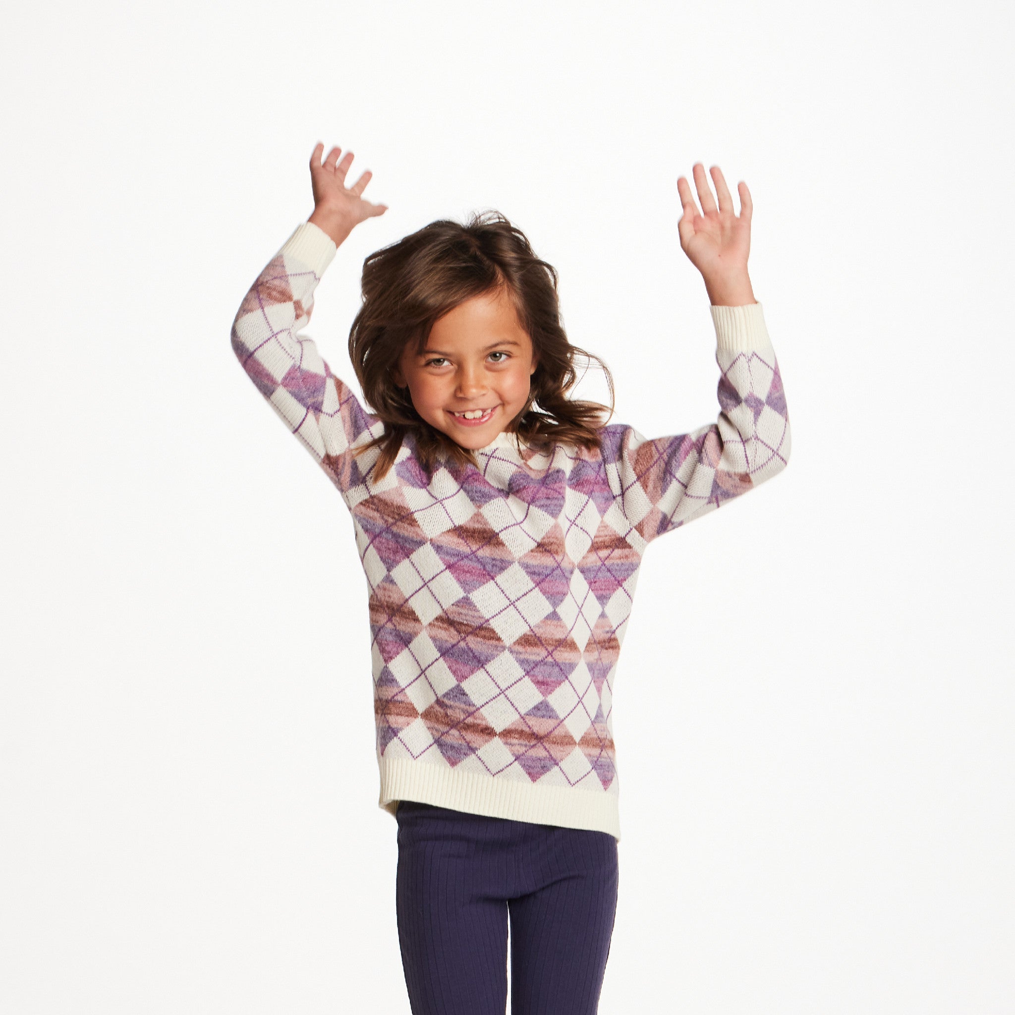 Kids Argyle Sweater & Ribbed Flare Pant Set