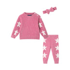 Infant Sweater & Headband Set | Pink Stars