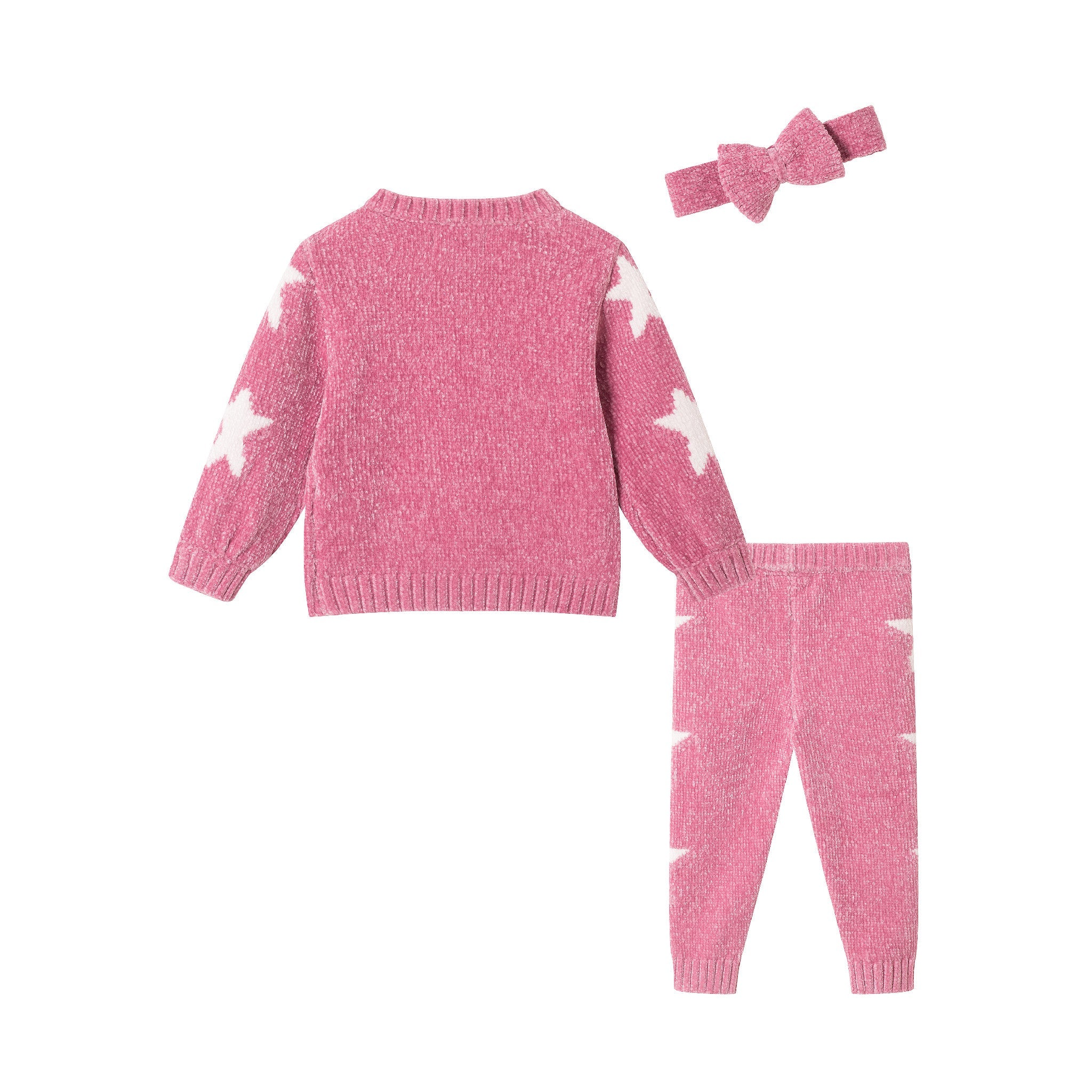 Infant Sweater & Headband Set | Pink Stars