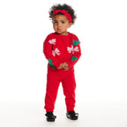 Infant 3-Piece Sweater Set | Red Bows