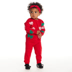 Infant 3-Piece Sweater Set | Red Bows