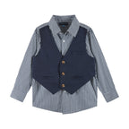 Kids 3-Piece “Dapper-in-a-Dash” Vest Set | Navy Gingham