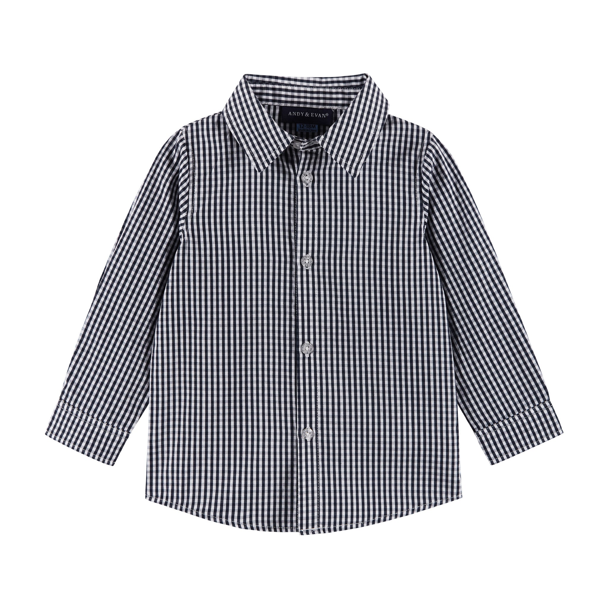 Infant Buttondown Suspenders Set | Navy Gingham