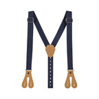 Infant Buttondown Suspenders Set | Navy Gingham