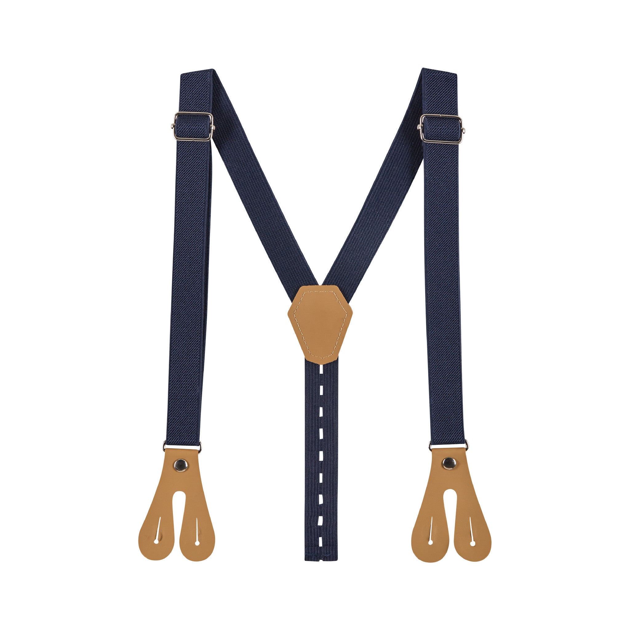 Infant Buttondown Suspenders Set | Navy Gingham