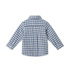 Infant Buttondown & Knit Denim Jogger Set | Grey Gingham