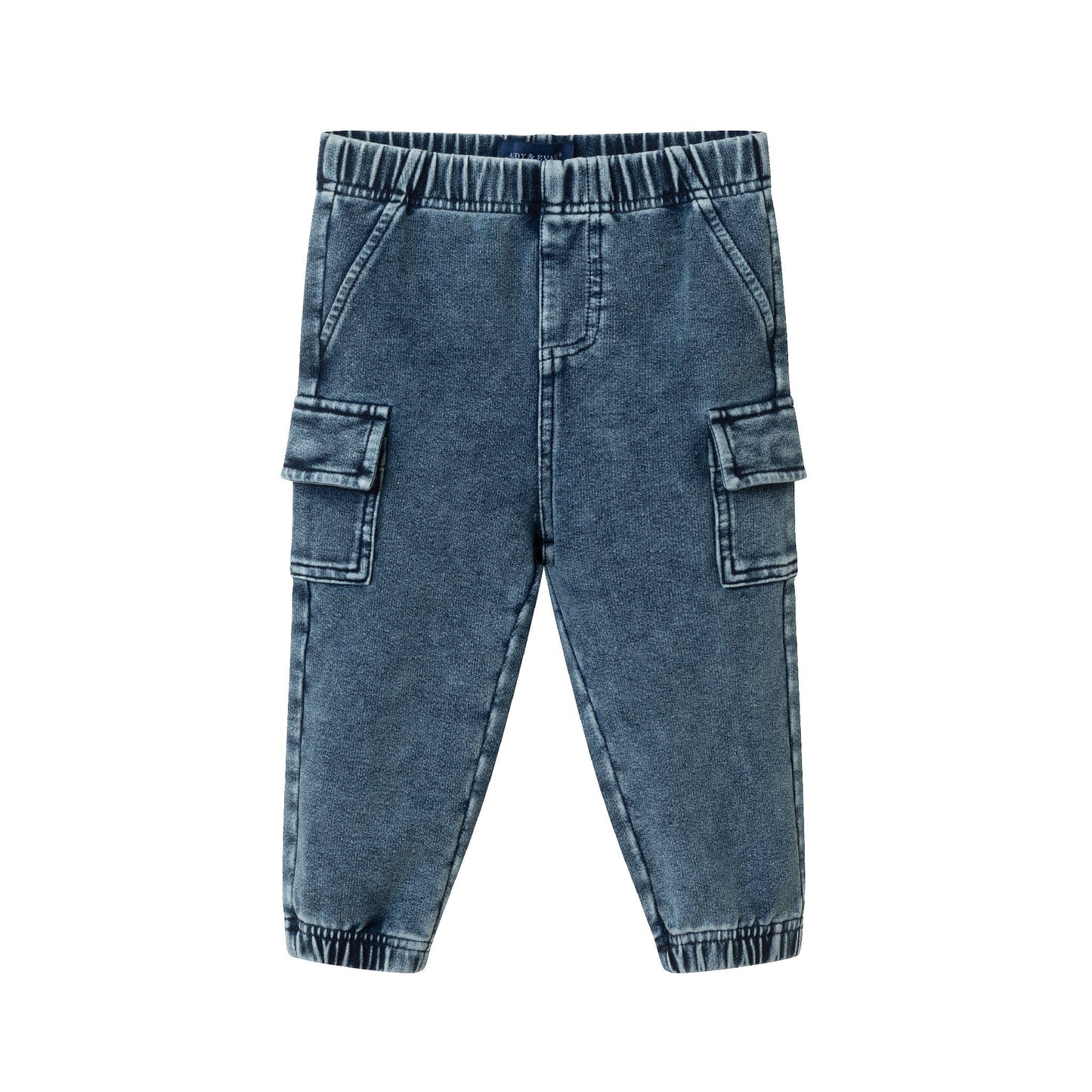 Infant Buttondown & Knit Denim Jogger Set | Grey Gingham