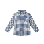 Kids Buttondown & Knit Denim Jogger Set | Grey Gingham
