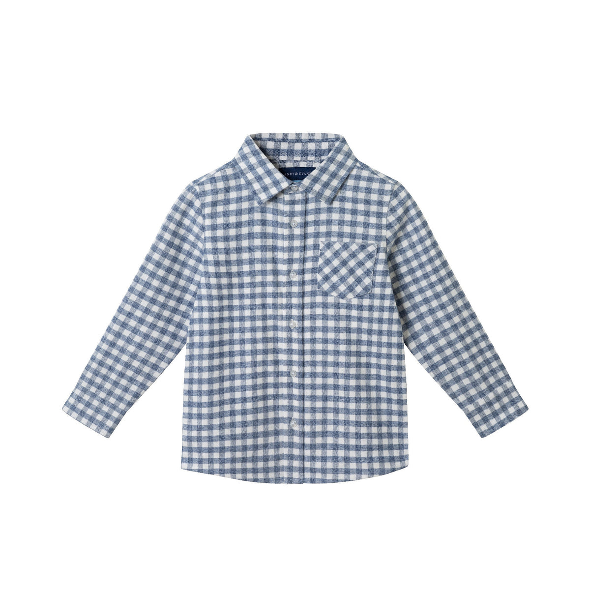 Kids Buttondown & Knit Denim Jogger Set | Grey Gingham
