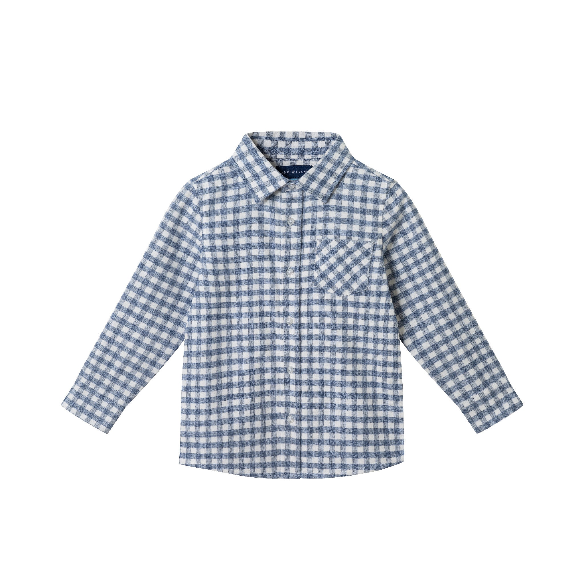 Kids Buttondown & Knit Denim Jogger Set | Grey Gingham