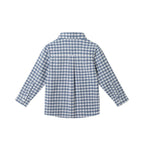Kids Buttondown & Knit Denim Jogger Set | Grey Gingham