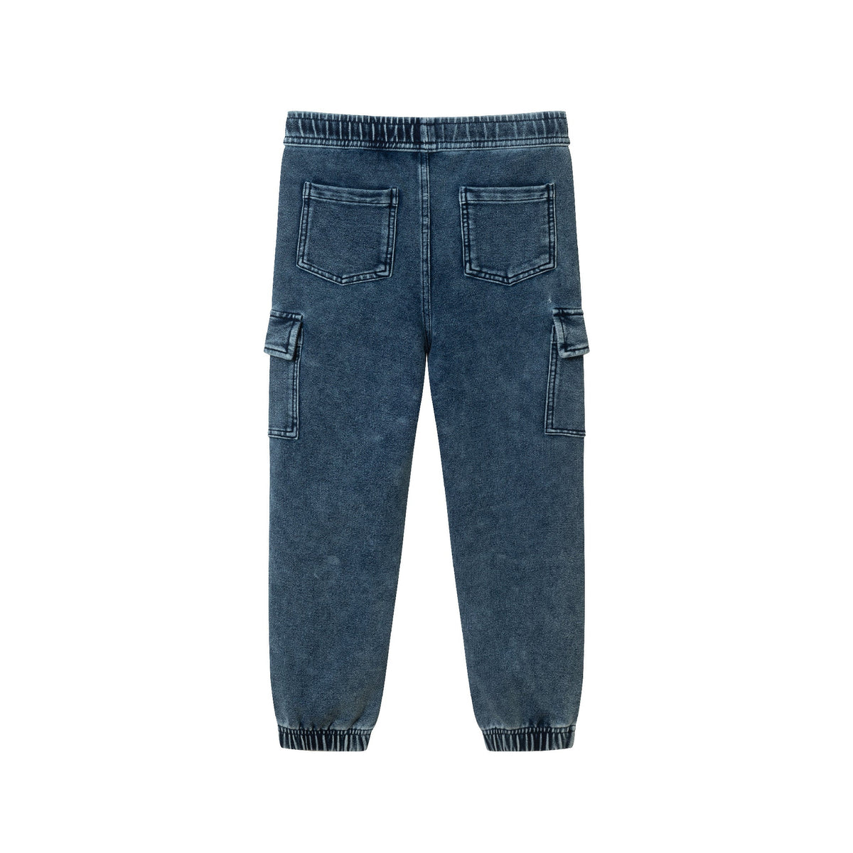 Kids Buttondown & Knit Denim Jogger Set | Grey Gingham