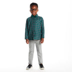 Kids Plaid Buttondown & Bowtie Set | Green Plaid