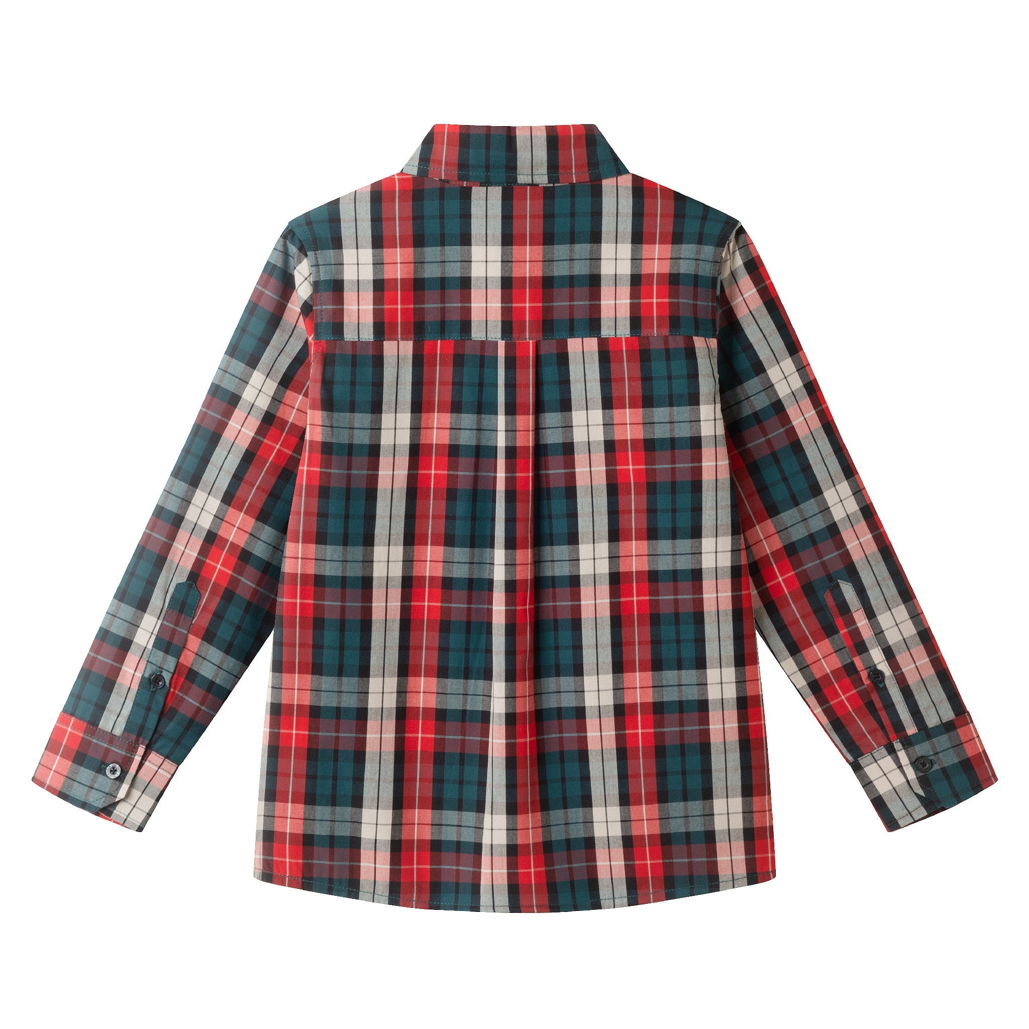 Kids Plaid Buttondown & Bowtie Set | Red Holiday