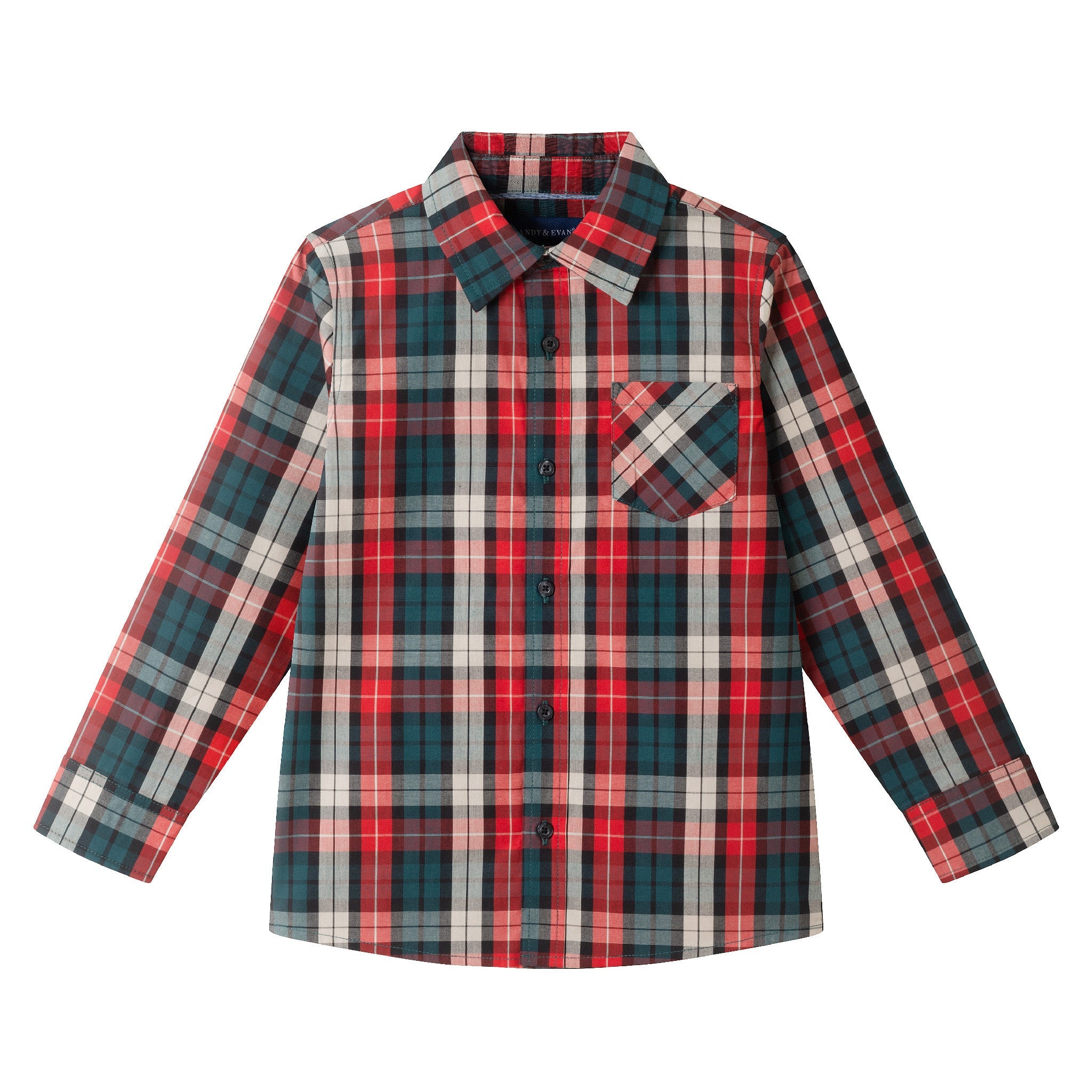 Kids Plaid Buttondown & Bowtie Set | Red Holiday