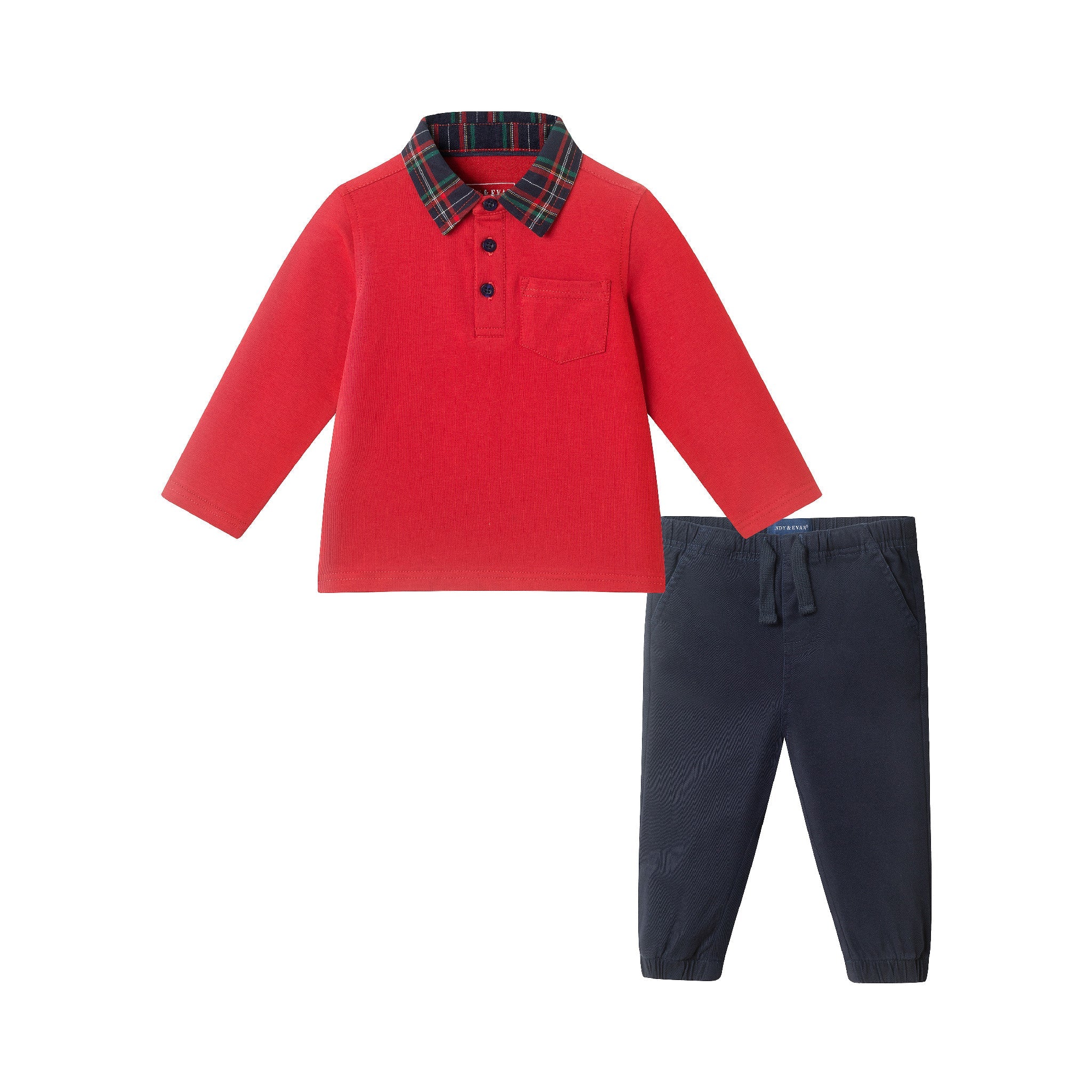 Infant Polo Shirt & Jogger Set | Red