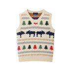 Kids Sweater Vest Set | Beige Fair Isle