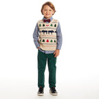 Kids Sweater Vest Set | Beige Fair Isle