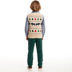Kids Sweater Vest Set | Beige Fair Isle