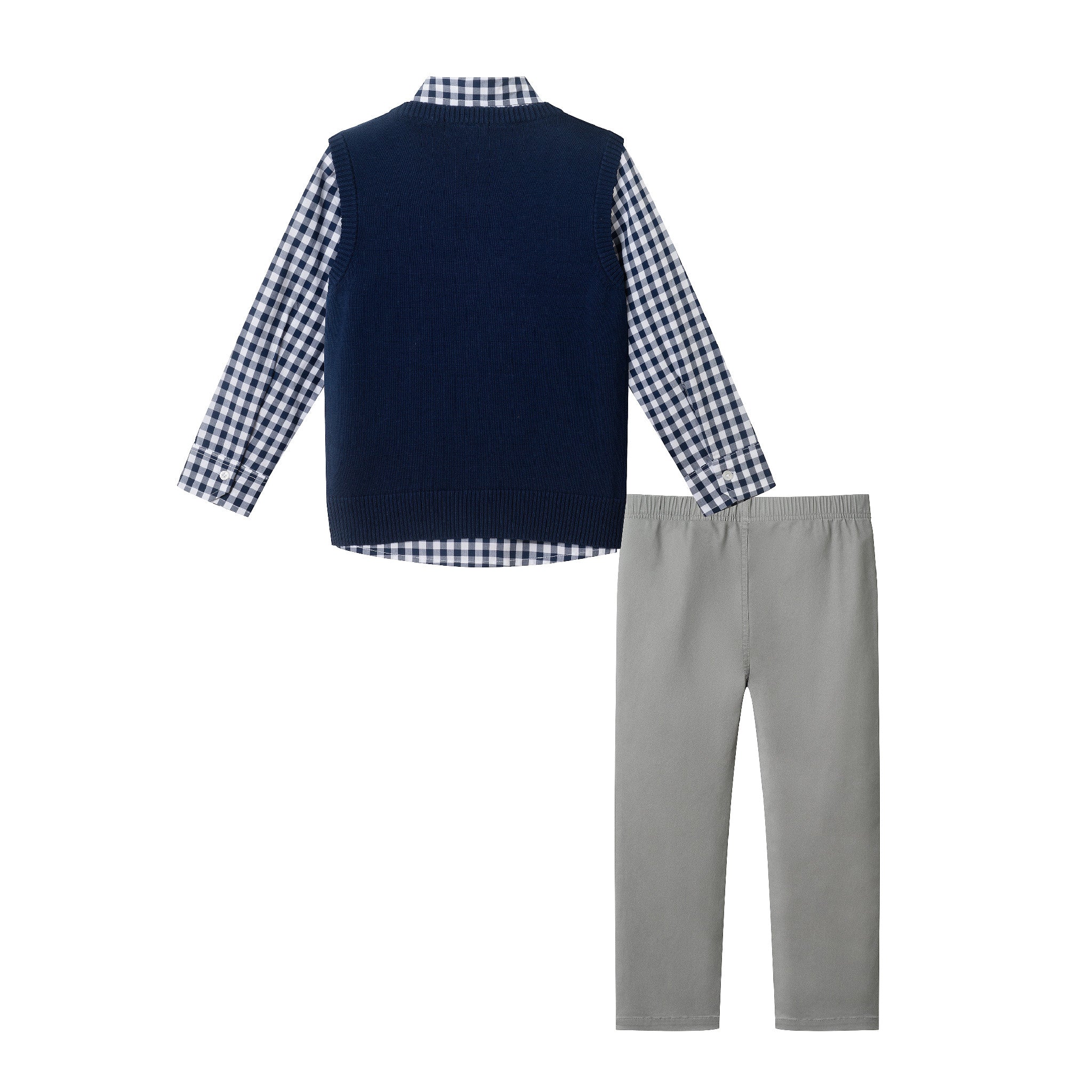 Kids Sweater Vest Set | Navy Snowman