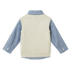 Infant Sweater Vest Set | Beige Reindeer