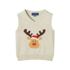 Infant Sweater Vest Set | Beige Reindeer