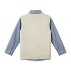 Kids Sweater Vest Set | Beige Reindeer