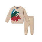 Infant Baby Sweater Set | Beige Dino