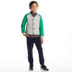 Kids Buttondown & Twill Pant Set | Grey Cardigan