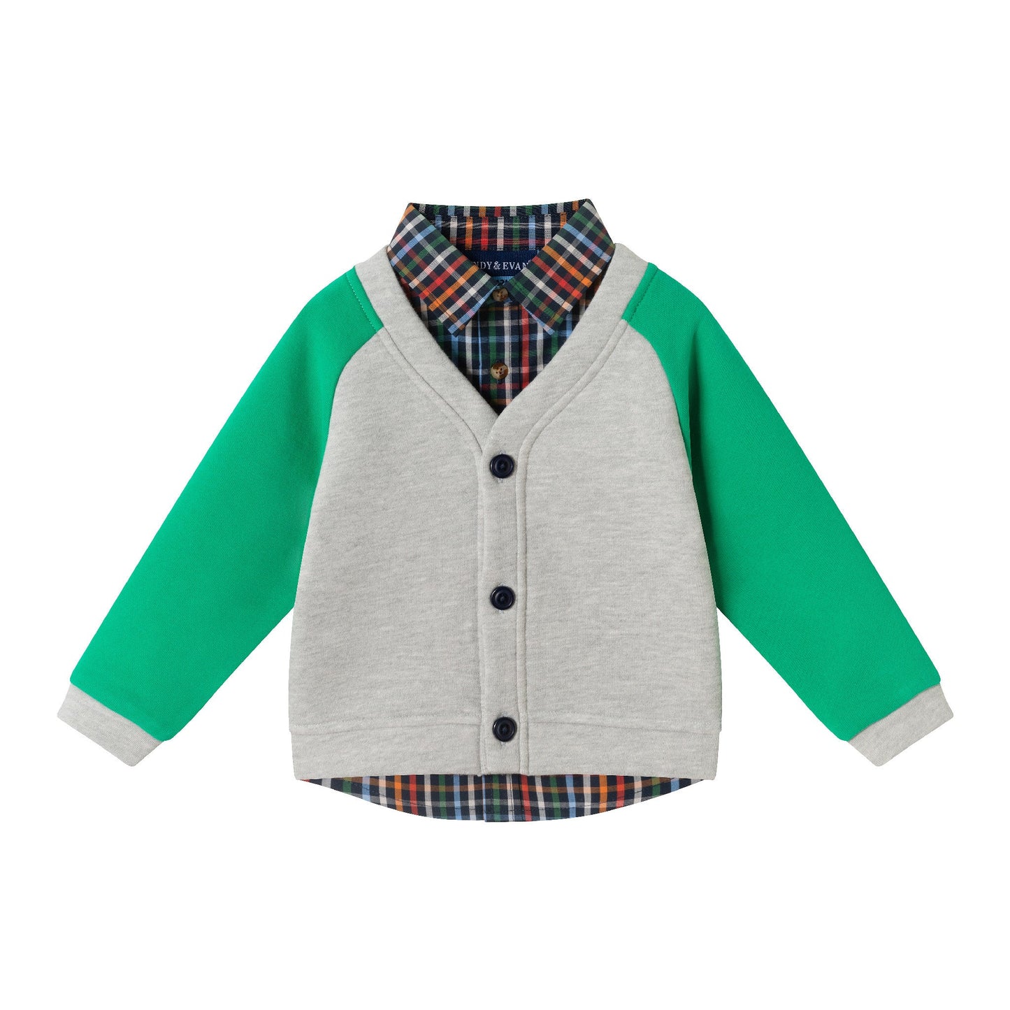 Infant Buttondown & Twill Pant Set | Grey Cardigan
