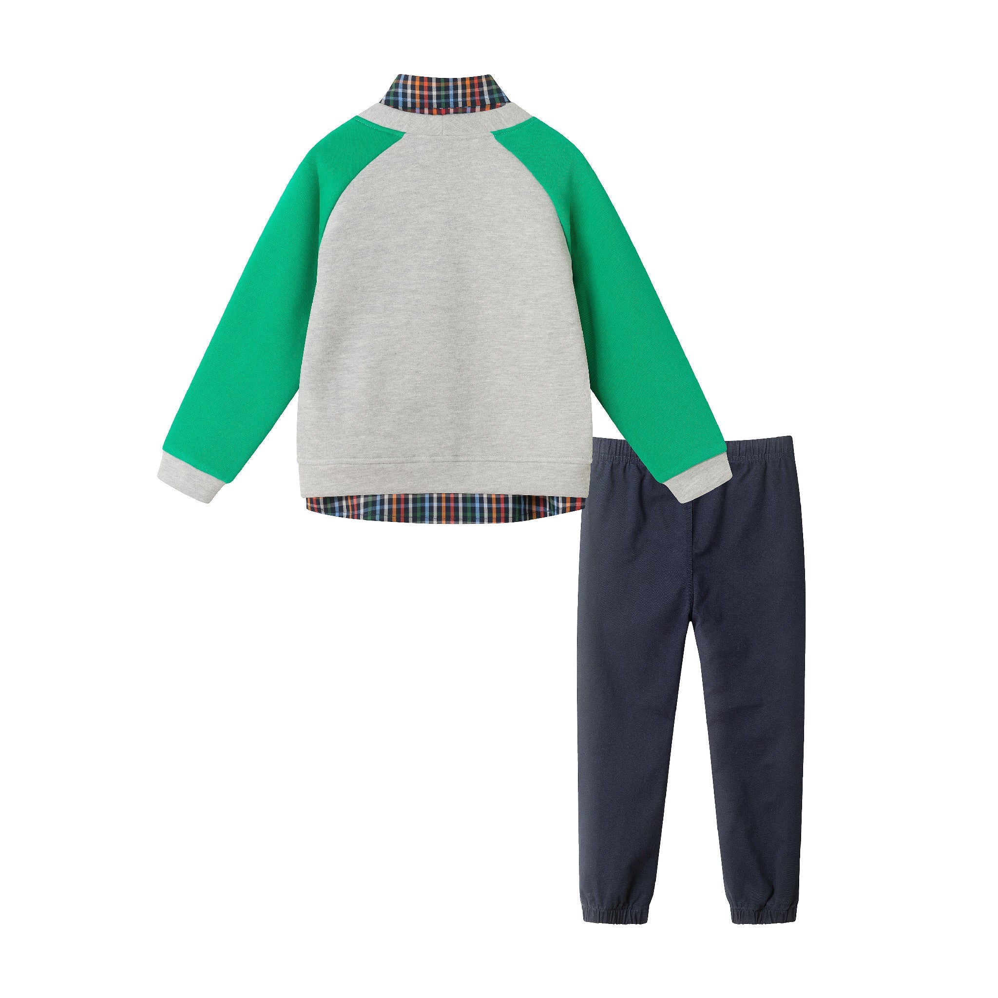Kids Buttondown & Twill Pant Set | Grey Cardigan