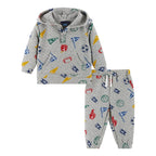Infant Hooded Lounge Set | Grey Varsity