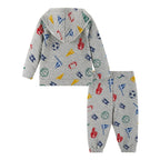 Infant Hooded Lounge Set | Grey Varsity