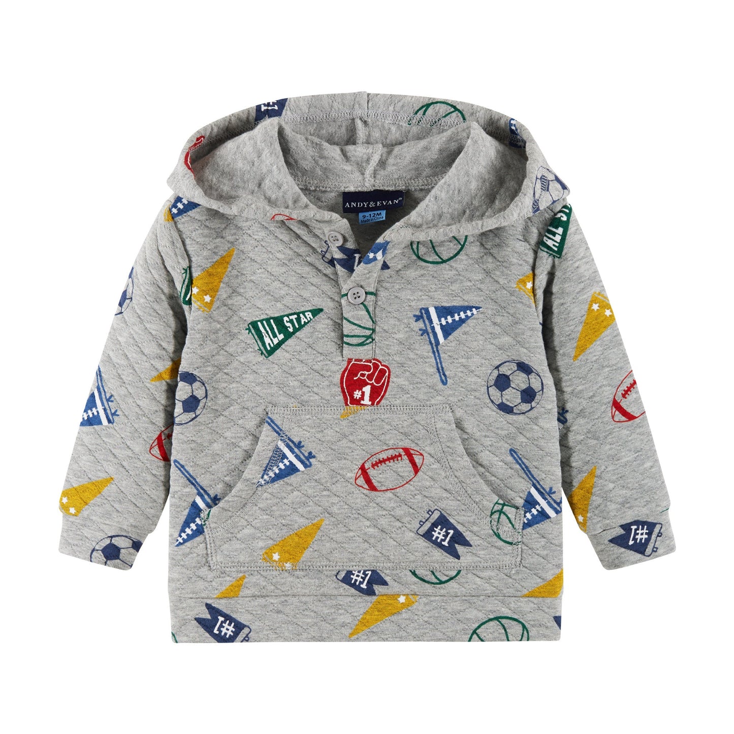 Infant Hooded Lounge Set | Grey Varsity