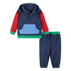Infant Hooded Lounge Set | Navy Waffle
