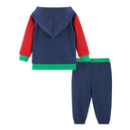 Infant Hooded Lounge Set | Navy Waffle