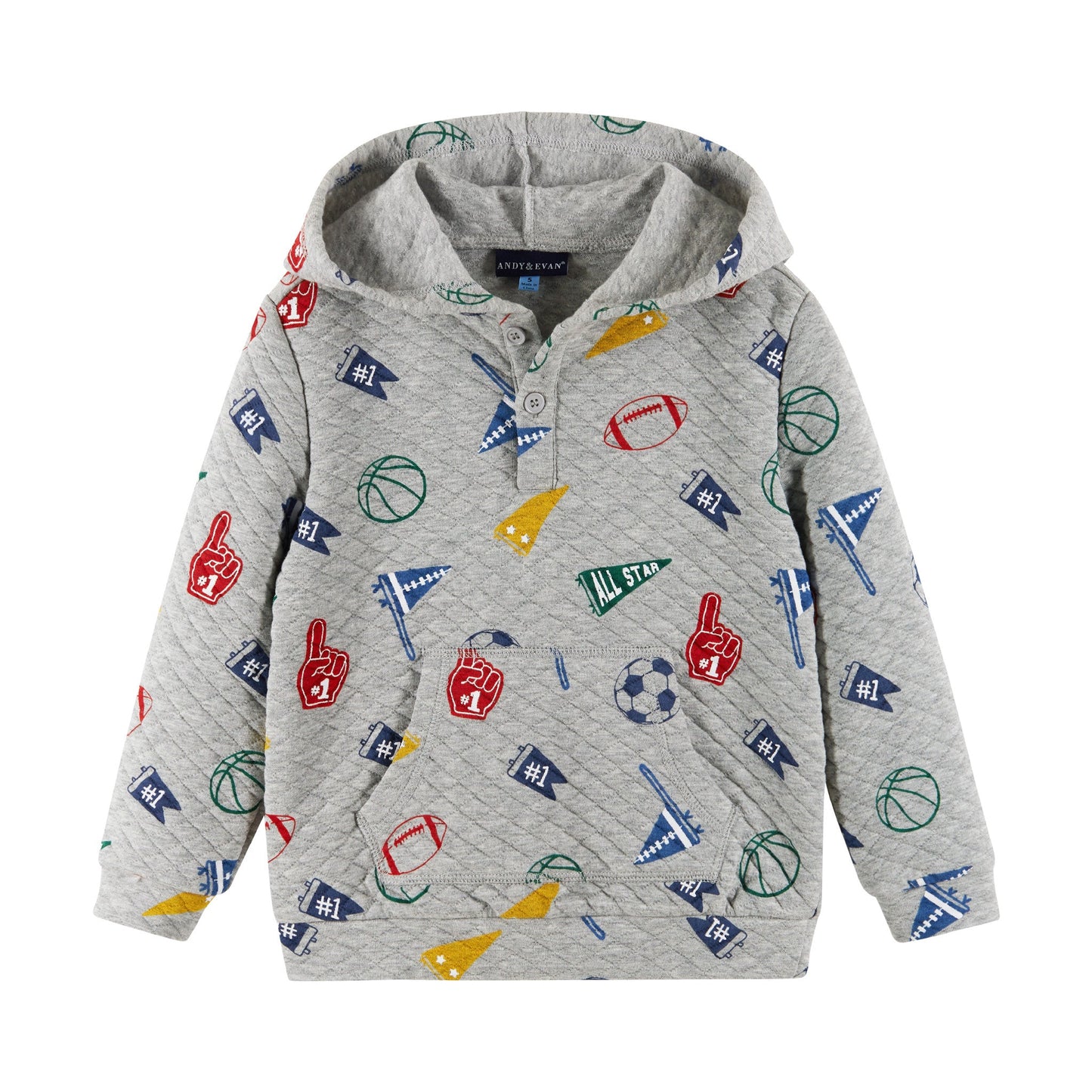 Kids Hooded Lounge Set | Grey Varsity