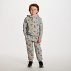 Kids Hooded Lounge Set | Grey Varsity